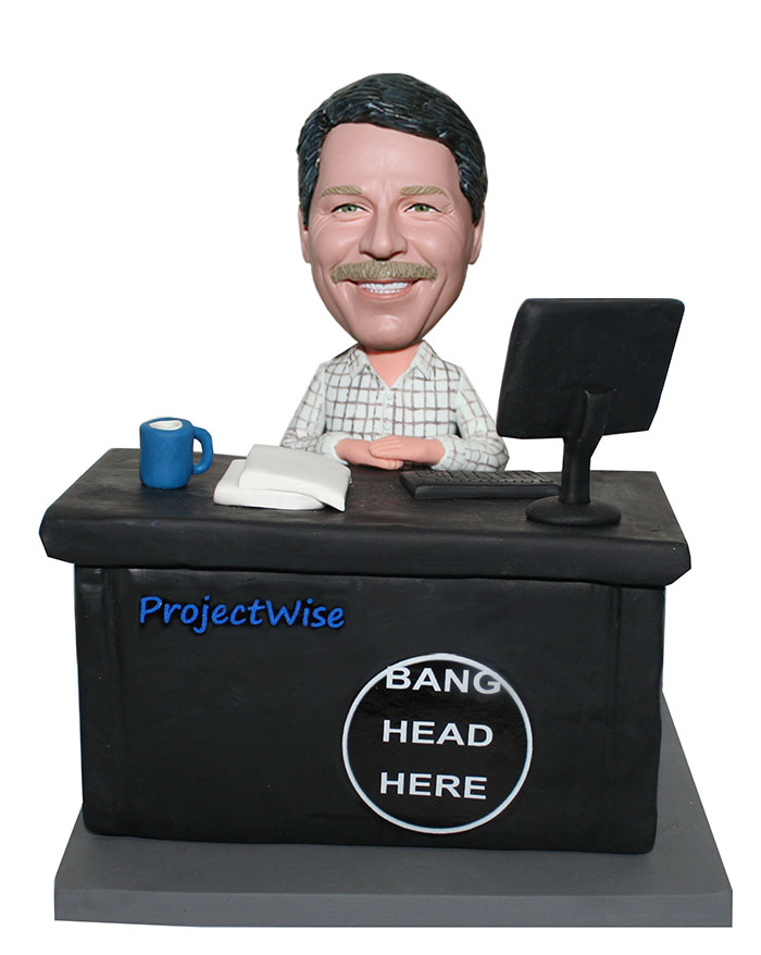 Custom bobble head doll Male At A Office Desk 1 - Click Image to Close