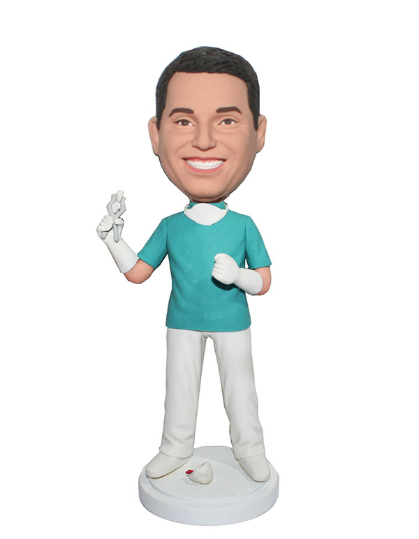 Customized Bobblehead doll Male Dentist With Tooth - Click Image to Close