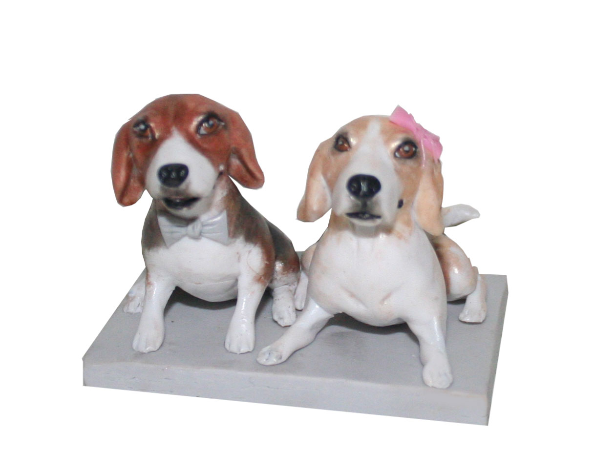 Custom Pet Couple Dog Bobble Heads Doll From Photos