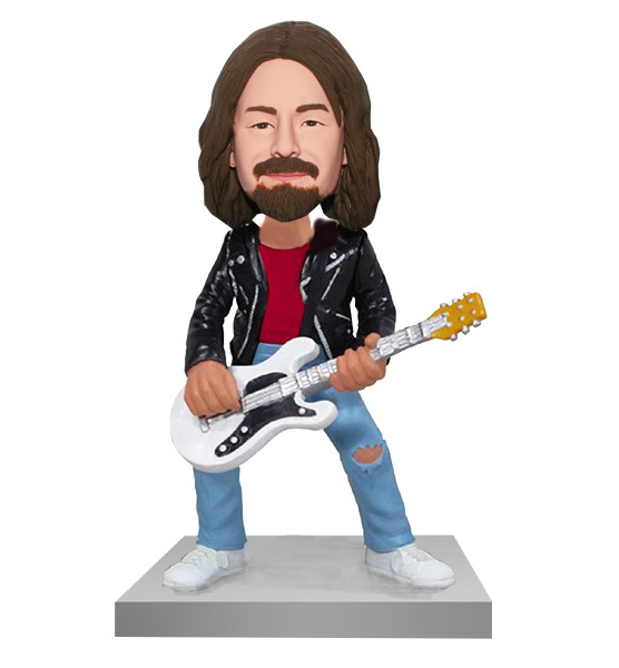 Customized Bobblehead Doll Male Guitarist Playing Guitar - Click Image to Close