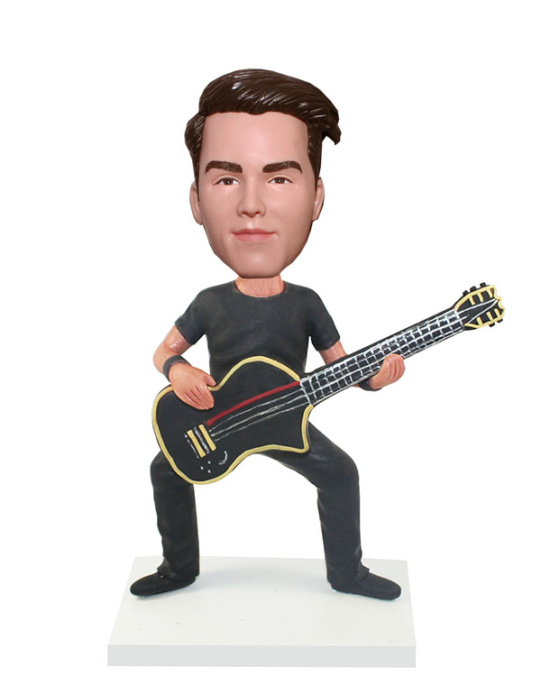 Guitar bobbleheads Male In Casual Dress Playing Guitar - Click Image to Close