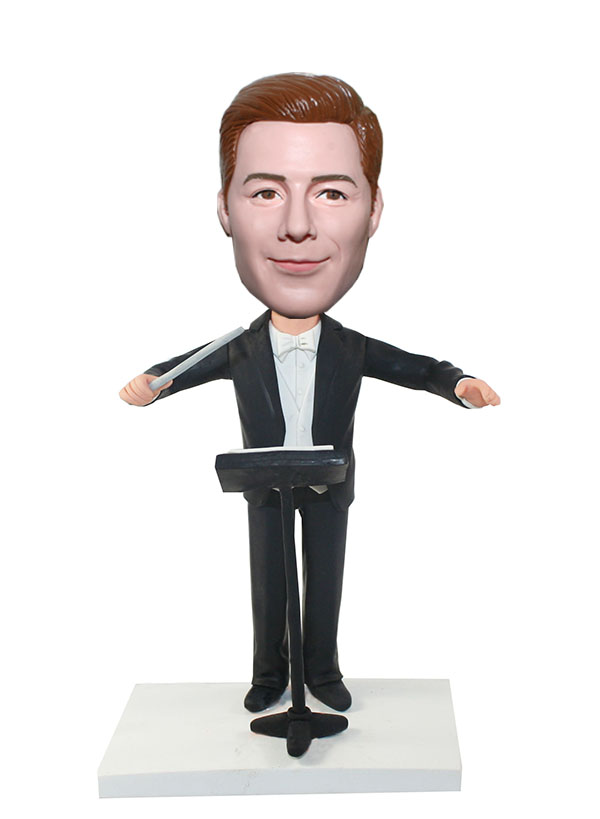 Musician bobbleheads Conductor In Black Suit With A Stick