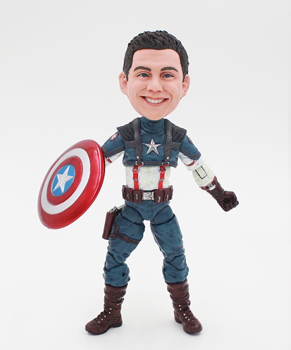 1/12 Avengers Steve Rogers Head Carved Captain America Head W/ Neck Adapter