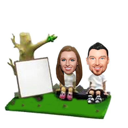 Spring Day See Saw Couple Custom Bobble Head Doll - Click Image to Close