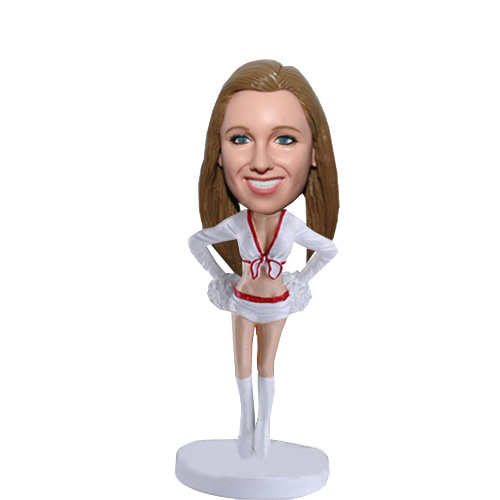 Bare Midriff Sexy Cheerleader Personalized Bobblehead Doll
