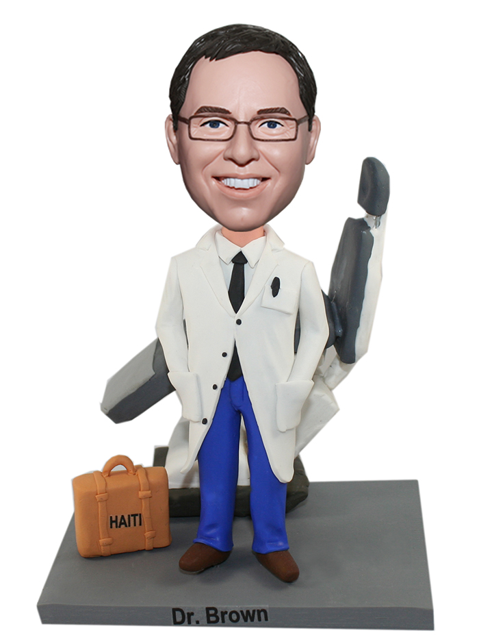 Next To Tool Dentist Hands In The Lab Coat Bobble Head Doll