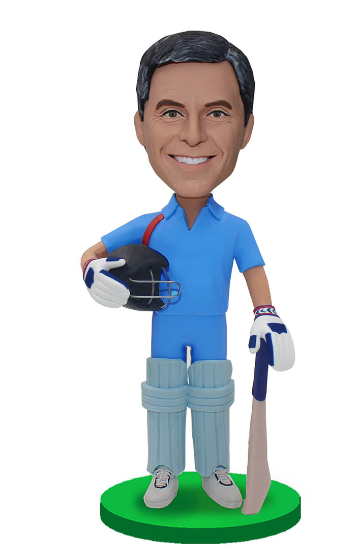 Customized Cricket Player Bobble Head Doll - Click Image to Close