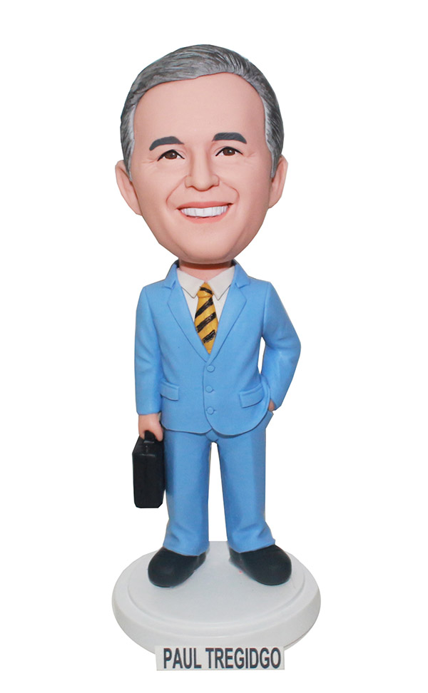 Custom Bobblehead doll Businessman With A Briefcase - Click Image to Close