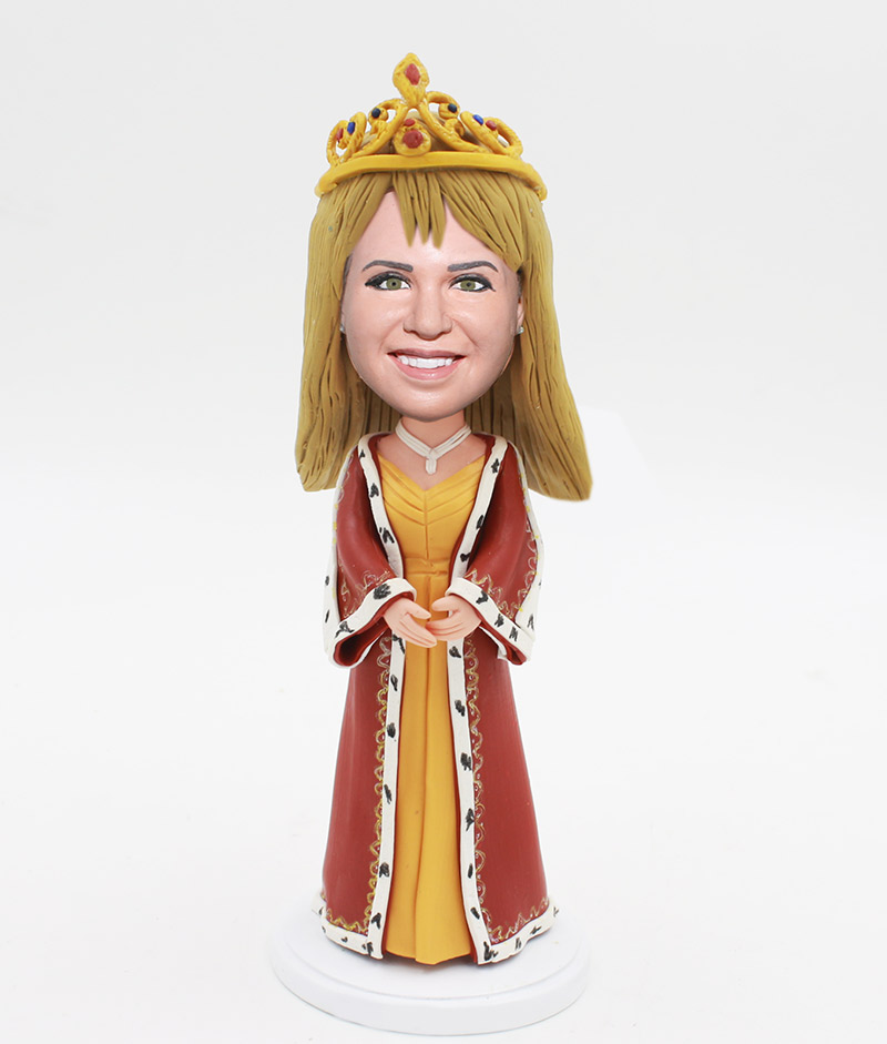Custom Princess Bobble Heads Wearing A Crown Doll